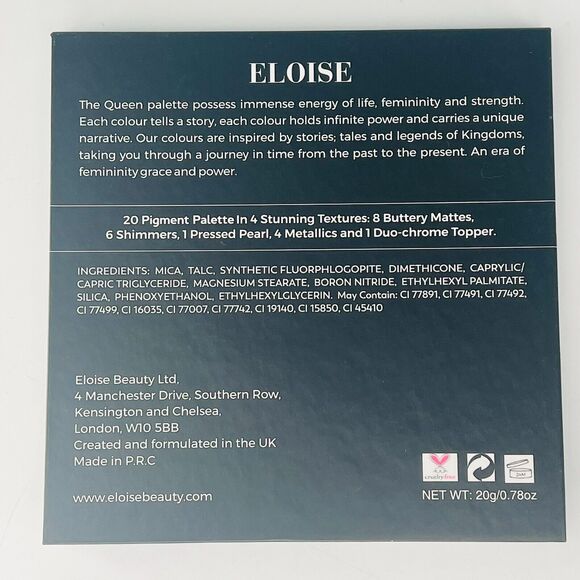 Eloise The Queen Eyeshadow Palette Mattes Shimmers Metallic 20 Shades .78oz NIB - Picture 7 of 7